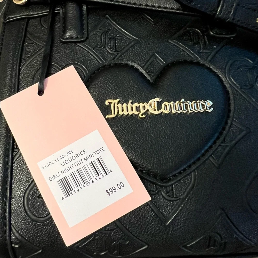 NWT Juicy Couture Black Mini Satchel Crossbody with Embossed Design 🖤